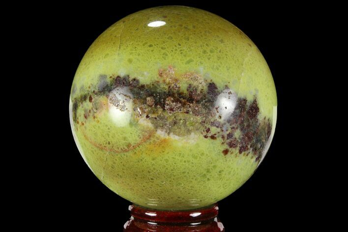 Polished Green Opal Sphere - Madagascar #95886